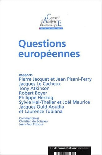 Questions européennes - Collectif - Livre