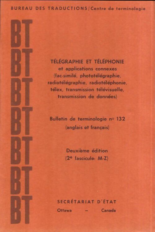 Bureau des traductions n°132 2ème fascicule (M-Z) - Collectif - Livre