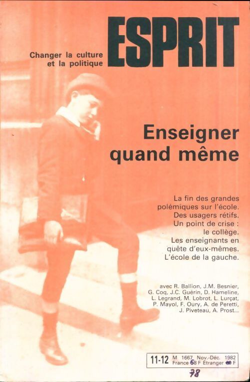 Esprit n°71-72 : Enseigner quand même - Collectif - Livre