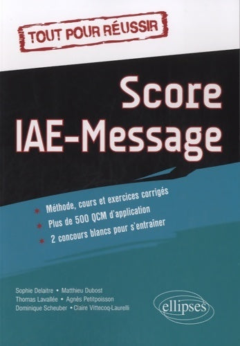 Score IAE-Message - Thomas Lavallée - Livre