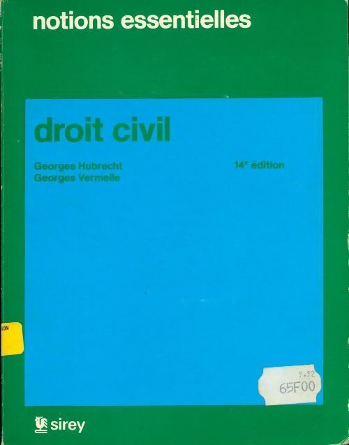Droit civil - Georges Hubrecht - Livre