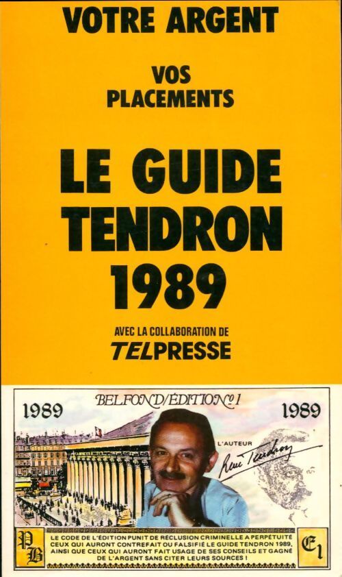 Le guide Tendron 1989 - René Tendron - Livre