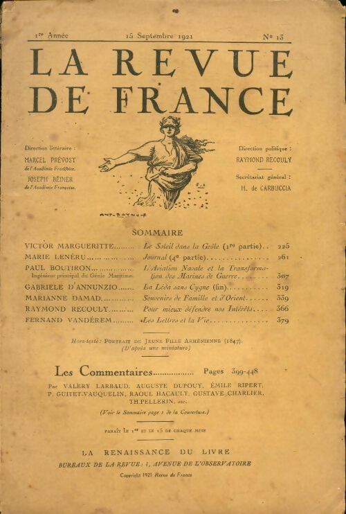La revue de France 1ère année n°13 - Collectif - Livre