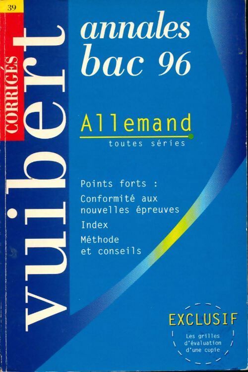Allemand toutes séries, corrigés 1996 - Collectif - Livre