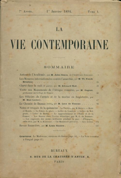 La vie contemporaine 7e année n°1 - Collectif - Livre