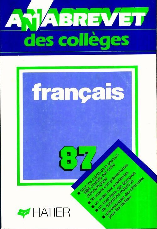 Français 1987 - Collectif - Livre