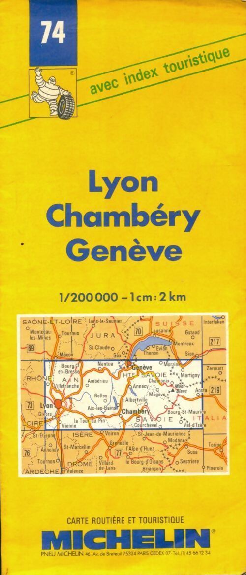 Lyon - Chambéry - Genève 74 1/200000 - Collectif - Livre