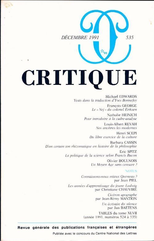 Critique n°535 - Collectif - Livre