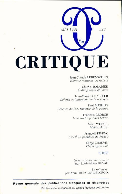 Critique n°528 - Collectif - Livre