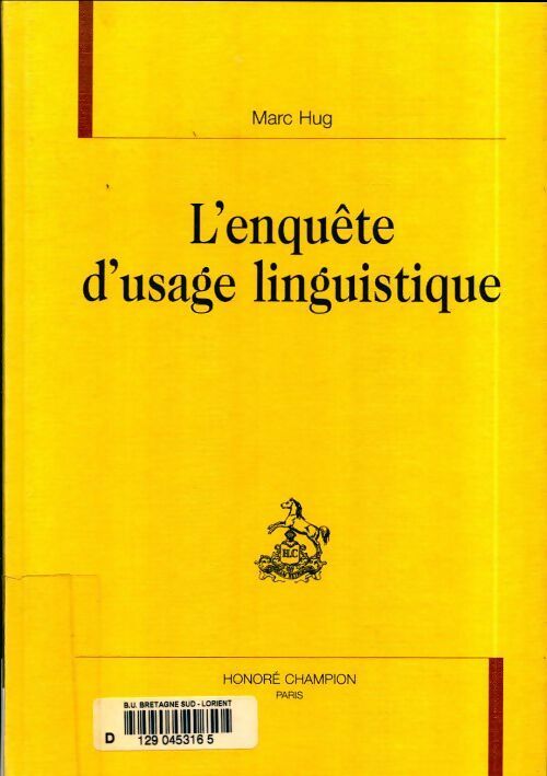 L'enquête d'usage linguistique - Marc Hug - Livre