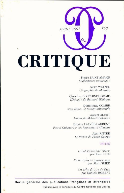 Critique n°527 - Collectif - Livre