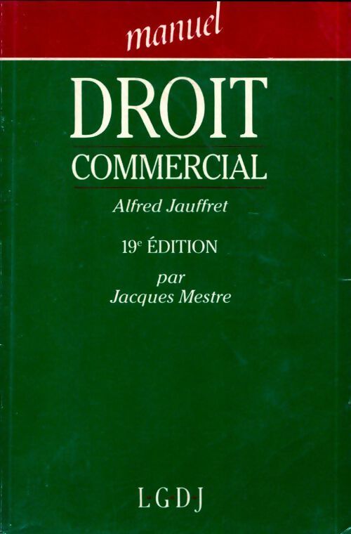 Droit commercial - Jacques Mestre - Livre