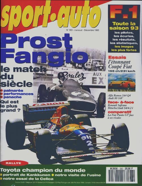 Sport-auto n°383 : Prost Fangio - Collectif - Livre