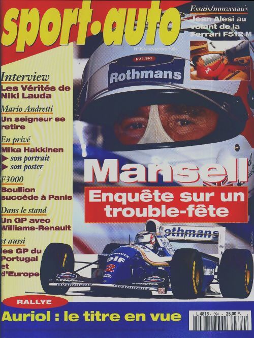 Sport-auto n°394 : Mansell - Collectif - Livre