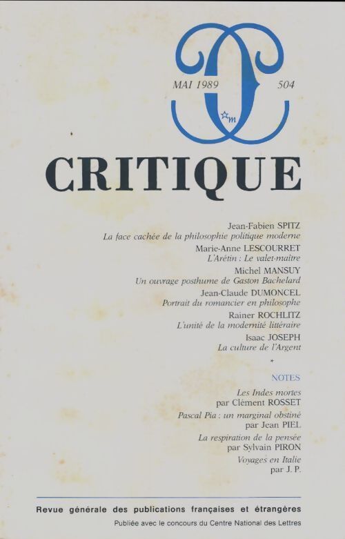 Critique n°504 - Collectif - Livre