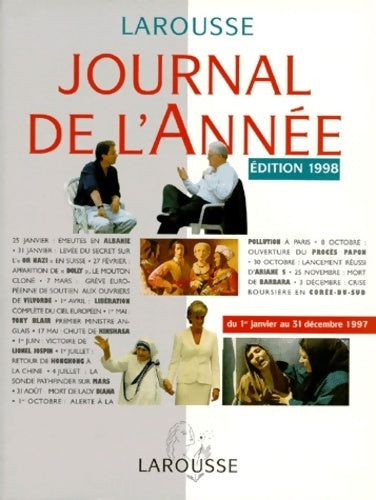 Journal de l'année édition 1998 - Collectif - Livre