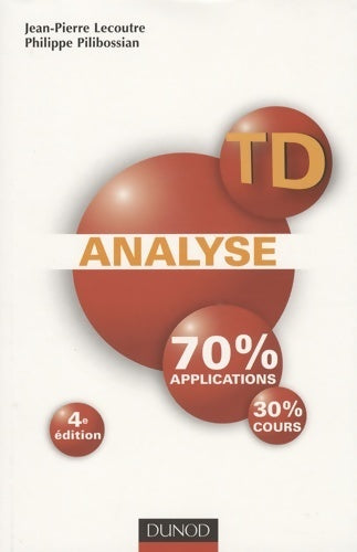 TD analyse - Philippe Pilibossian, Jean-Pierre Lecoutre - Livre
