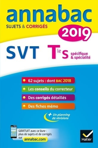 SVT Terminale S : Sujets é corrigés 2019 - Jacques Bergeron - Livre