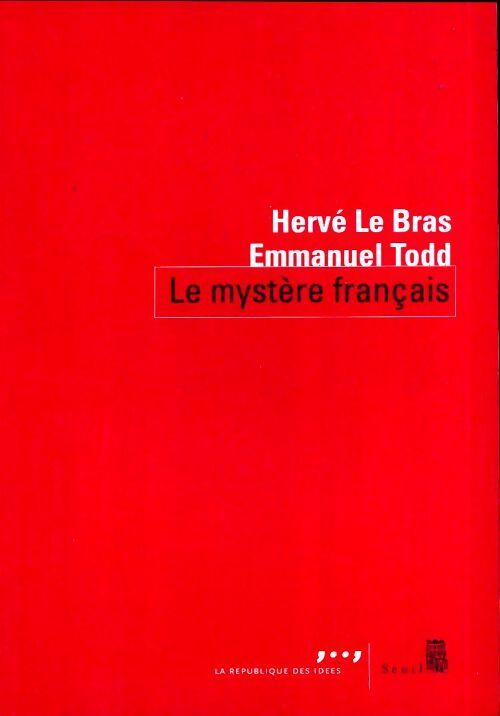 Le mystère français - Hervé Le Bras - Livre