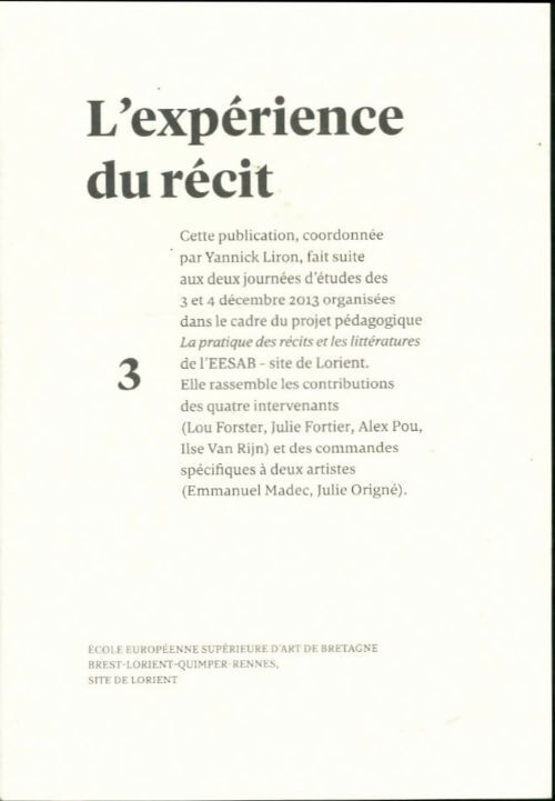 L'expérience du récit Tome III - Collectif - Livre