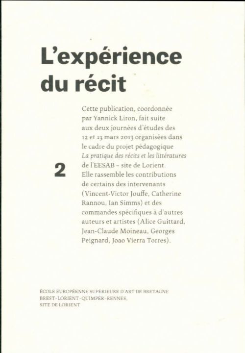 L'expérience du récit Tome II - Collectif - Livre