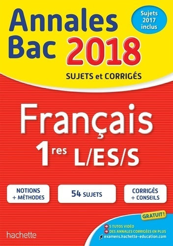 Français 1ères L, ES, S 2018 - Isabelle De Lisle - Livre