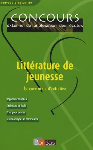Littérature de jeunesse. Epreuve orale d'entretien - Janine Hiu - Livre